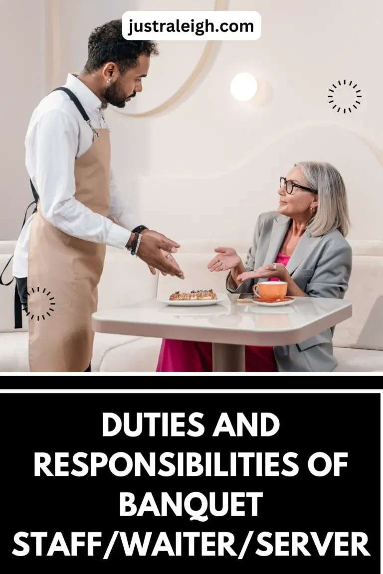Duties and Responsibilities of Banquet StaffWaiterServer